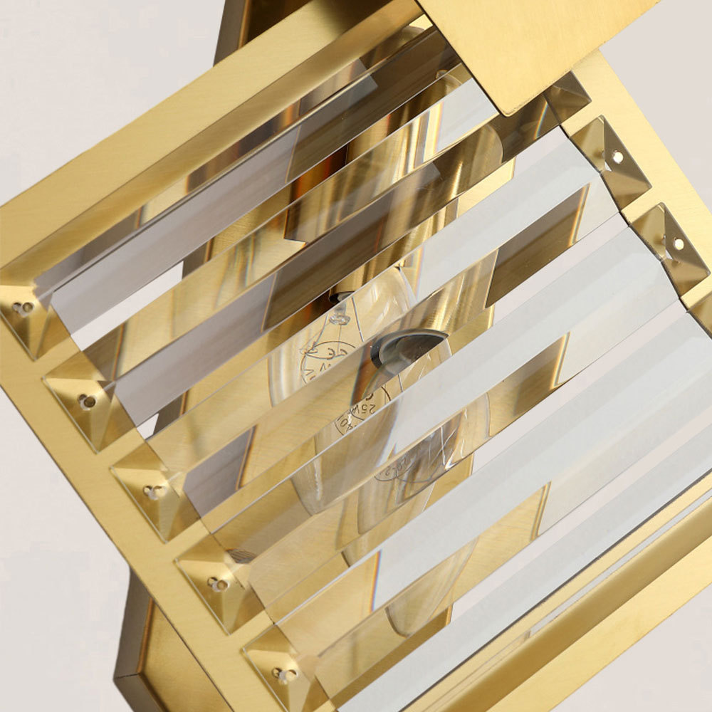 VASELAMPS - Modern Rhombus Crystal Gold Plated Wall Sconce-VaseLamps