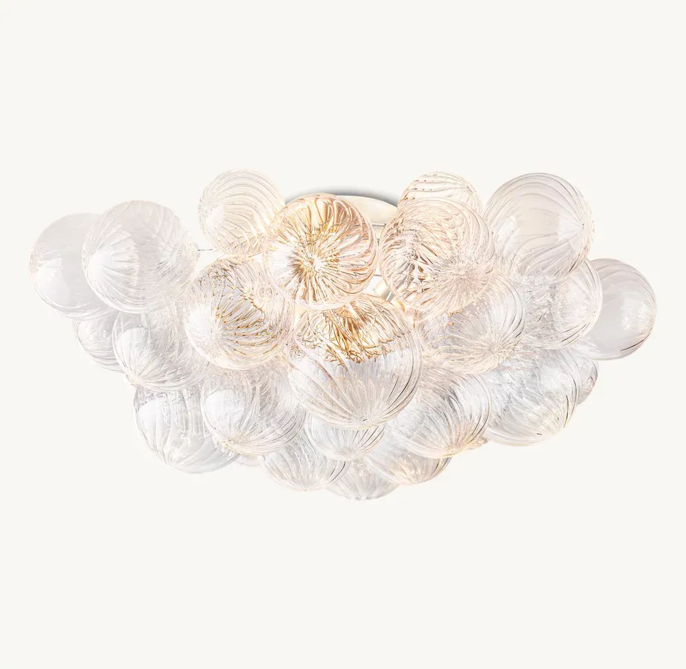 Swirled-Glass Orbs Flushmount-VaseLamps