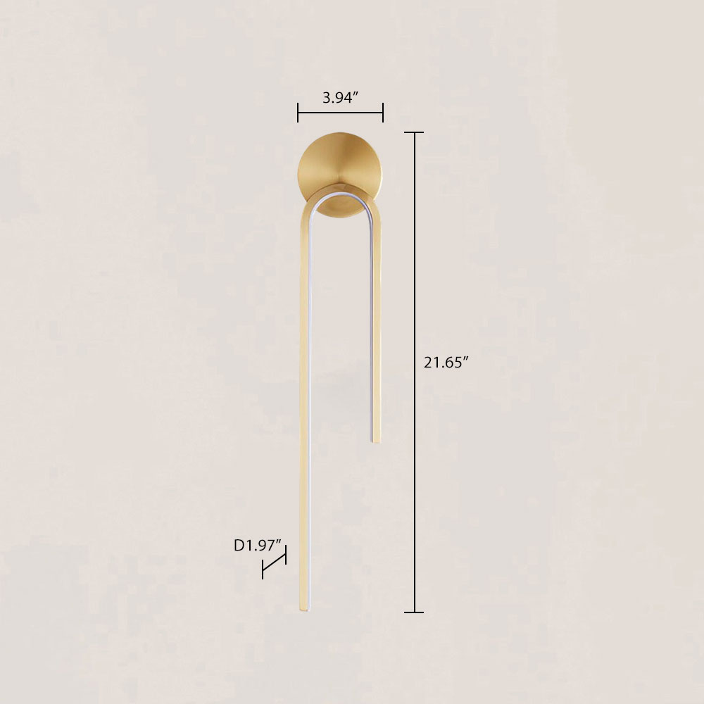 VASELAMPS - Minimalist Light Luxury Brass Wall Sconce-VaseLamps