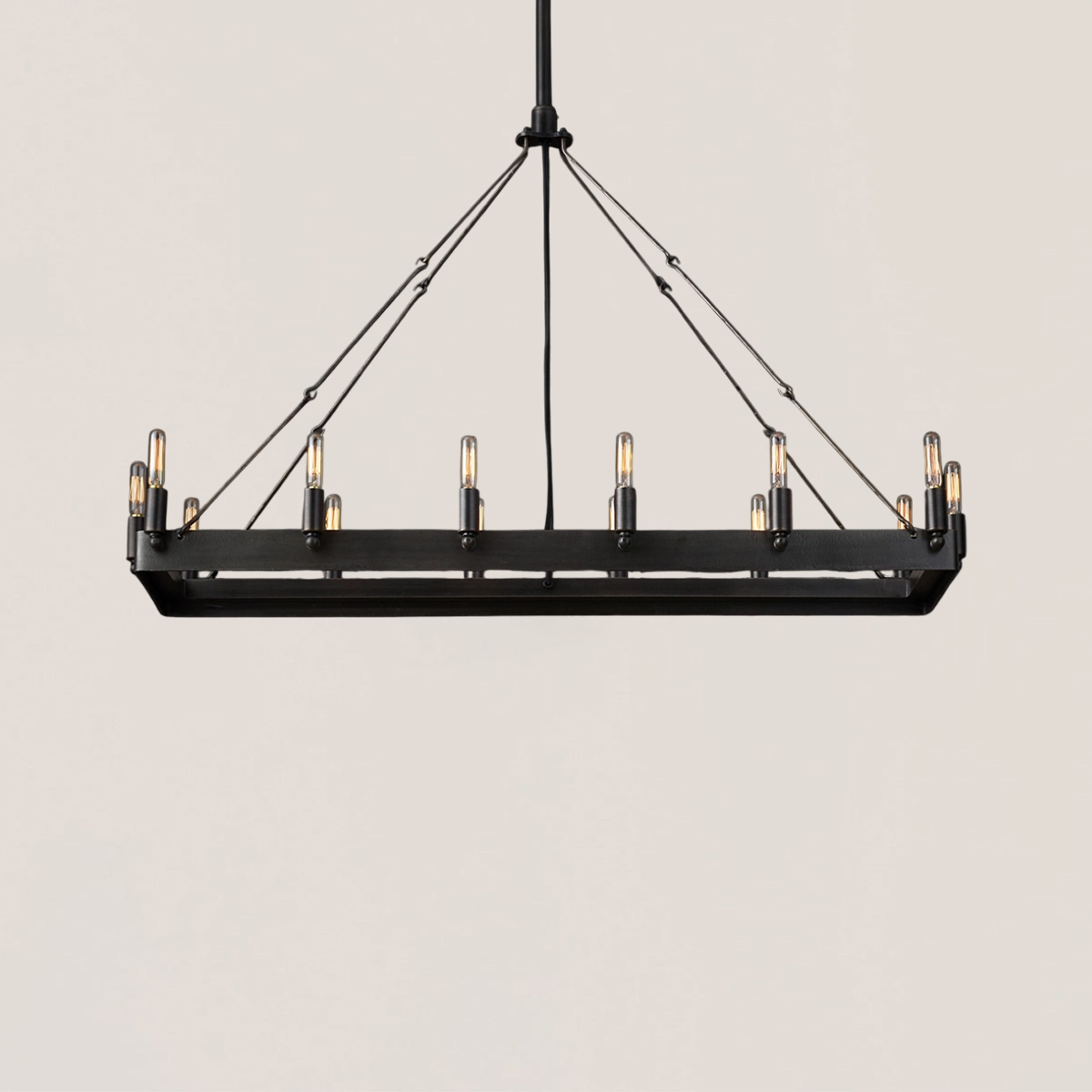 Camino Vintage Filament Rectangular Chandelier-VaseLamps