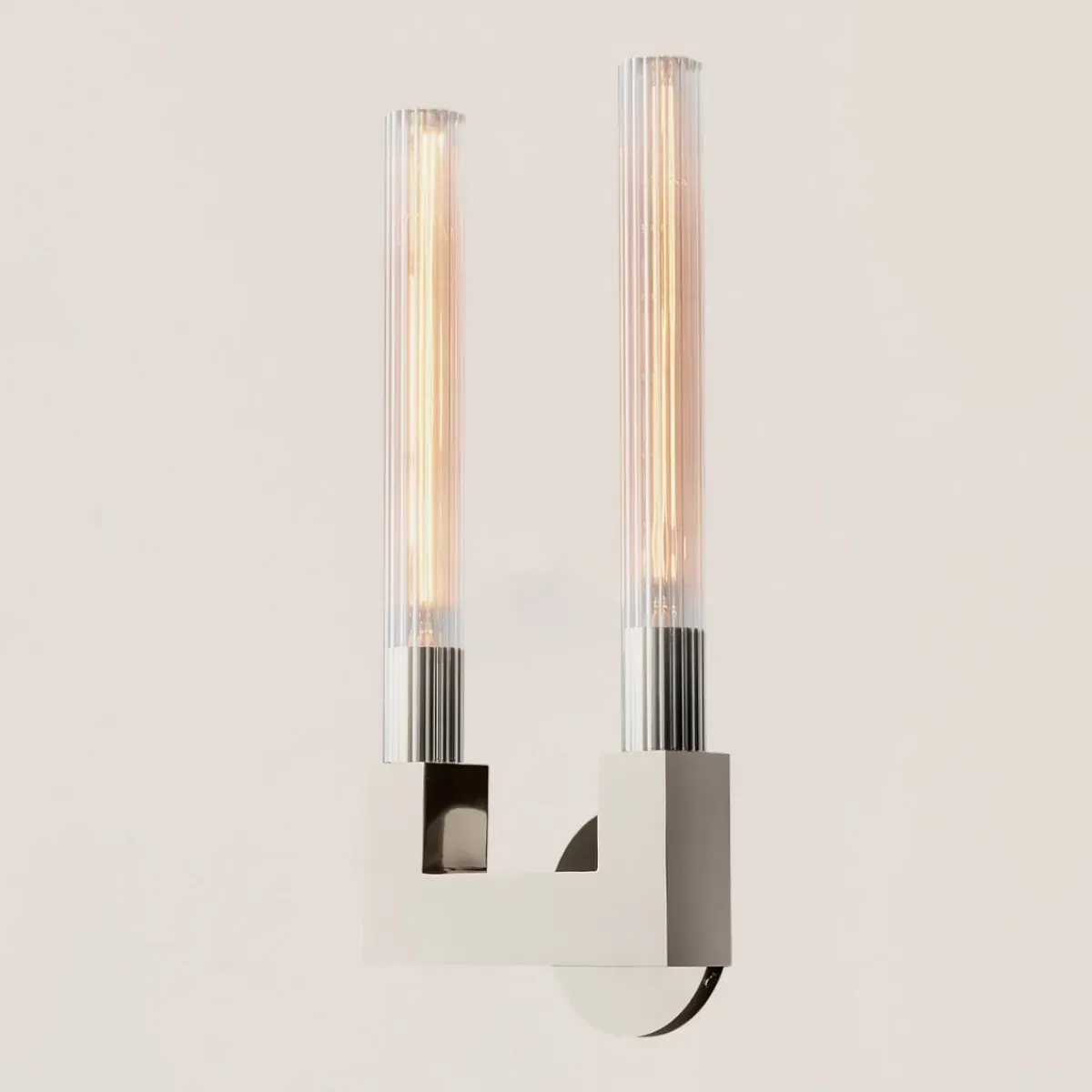 Cannele Glass Double Wall Sconce-VaseLamps
