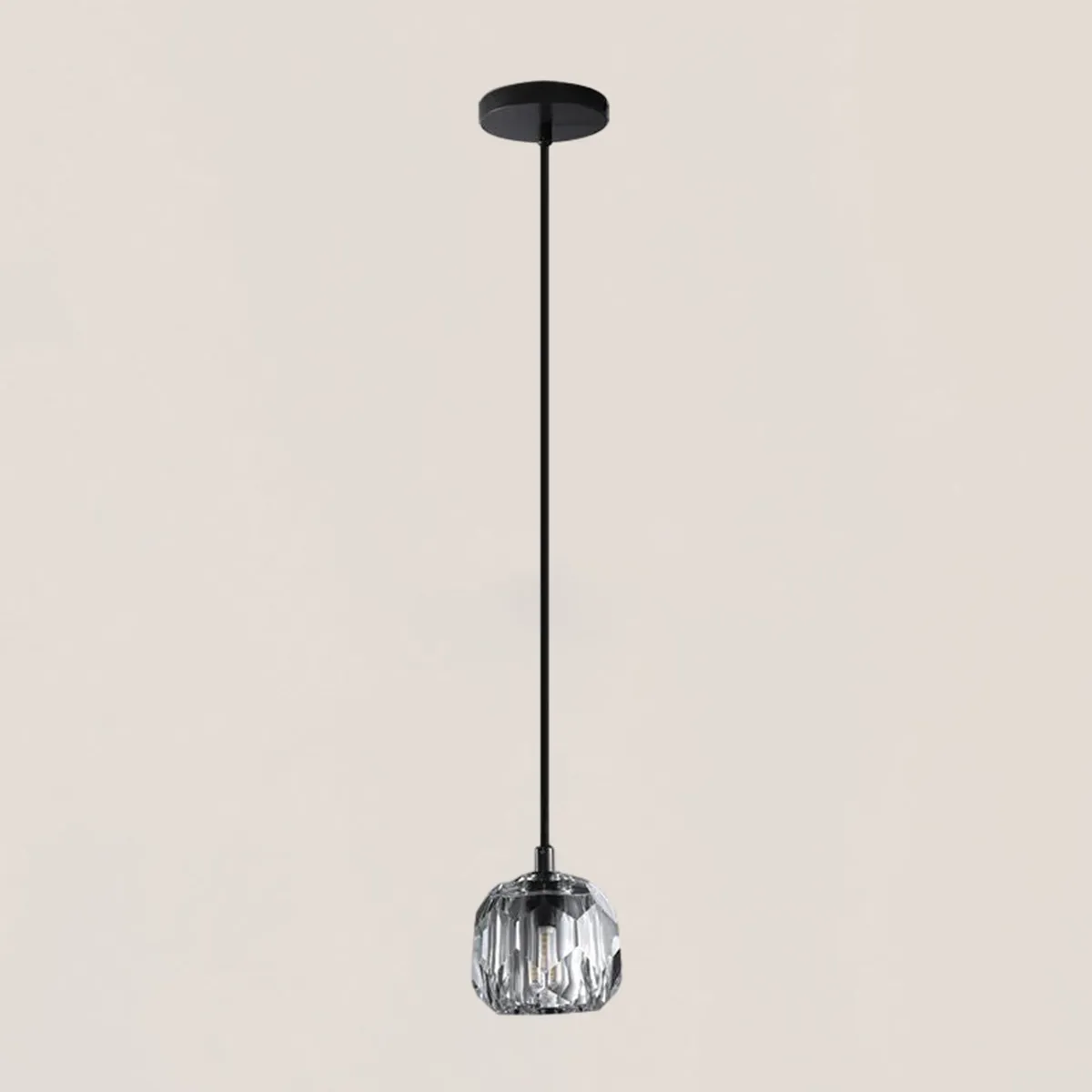 Boule De Crystal Glass Cord Pendant-VaseLamps