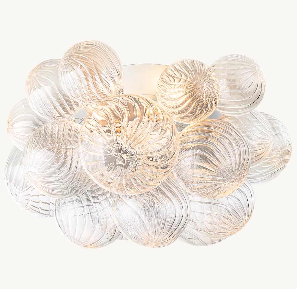 Swirled-Glass Orbs Flushmount-VaseLamps