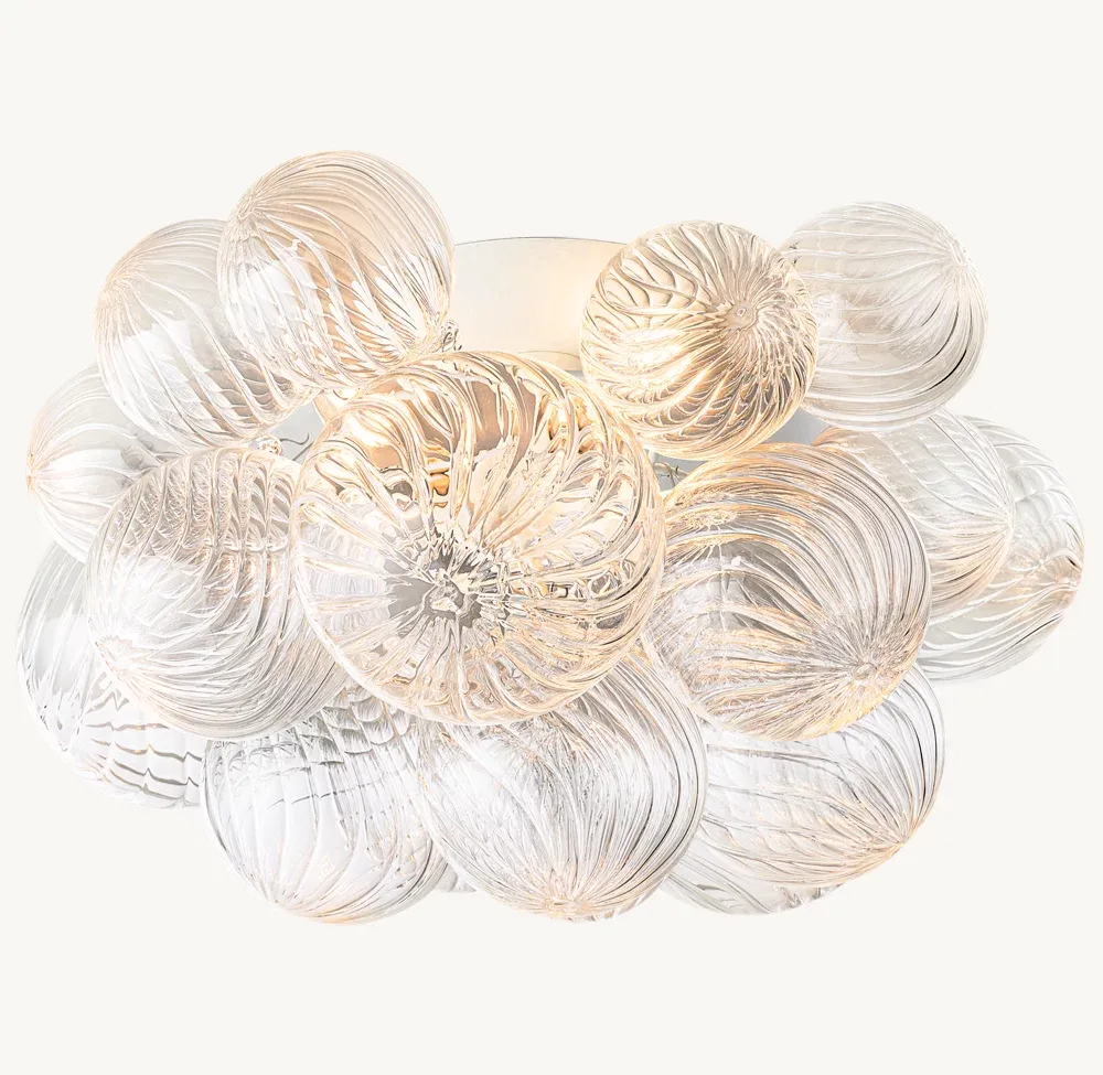 Swirled-Glass Orbs Flushmount-VaseLamps