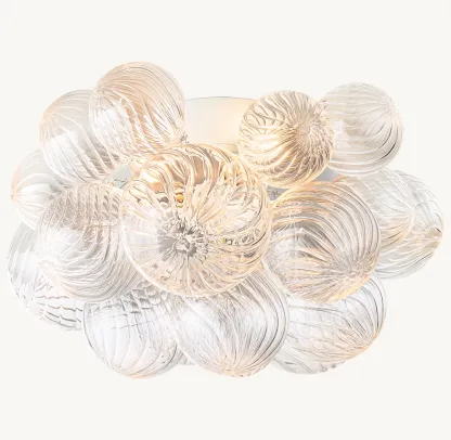 Swirled-Glass Orbs Flushmount-VaseLamps