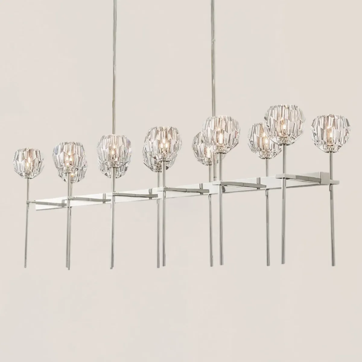 Boule De Crystal Clear Double Linear Chandelier 60"-VaseLamps