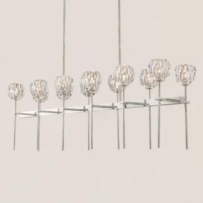 Boule De Crystal Clear Double Linear Chandelier 60"-VaseLamps