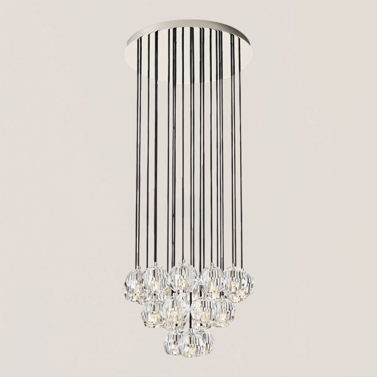 Boule De Crystal Round Cluster Chandelier-VaseLamps