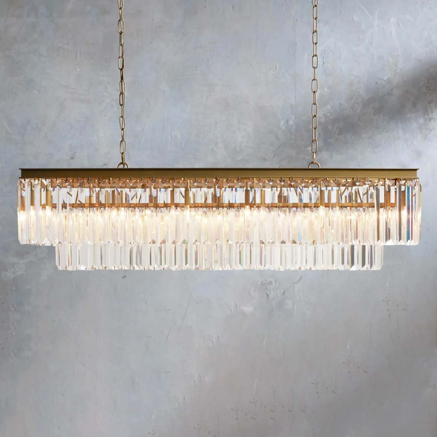 Leyland Tiered Rectangular Chandelier-VaseLamps