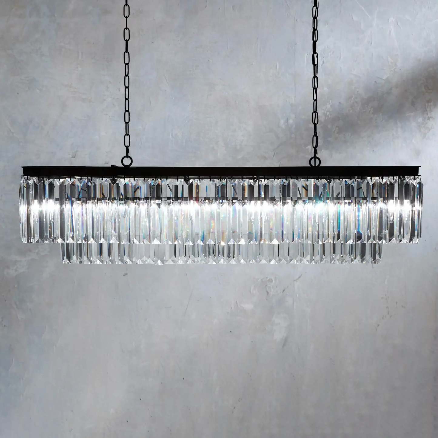 Leyland Tiered Rectangular Chandelier-VaseLamps