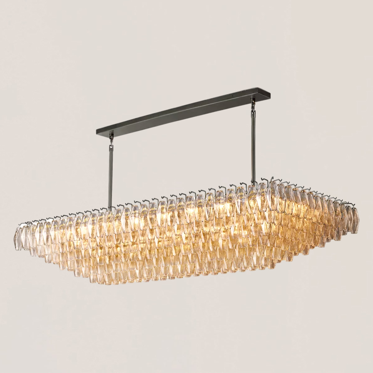 Chiara Clear Glass Square Chandelier-VaseLamps