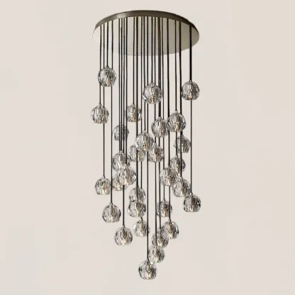 Boule De Crystal Clear Round Cluster Chandelier-VaseLamps