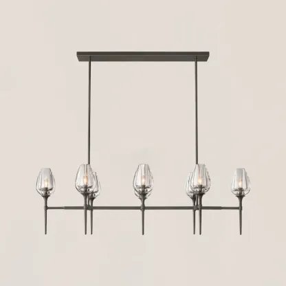 Tulip Crystal Linear Chandelier-VaseLamps