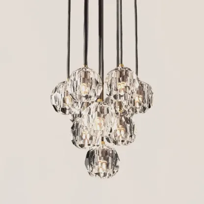 Boule De Crystal Clear Round Cluster Chandelier-VaseLamps