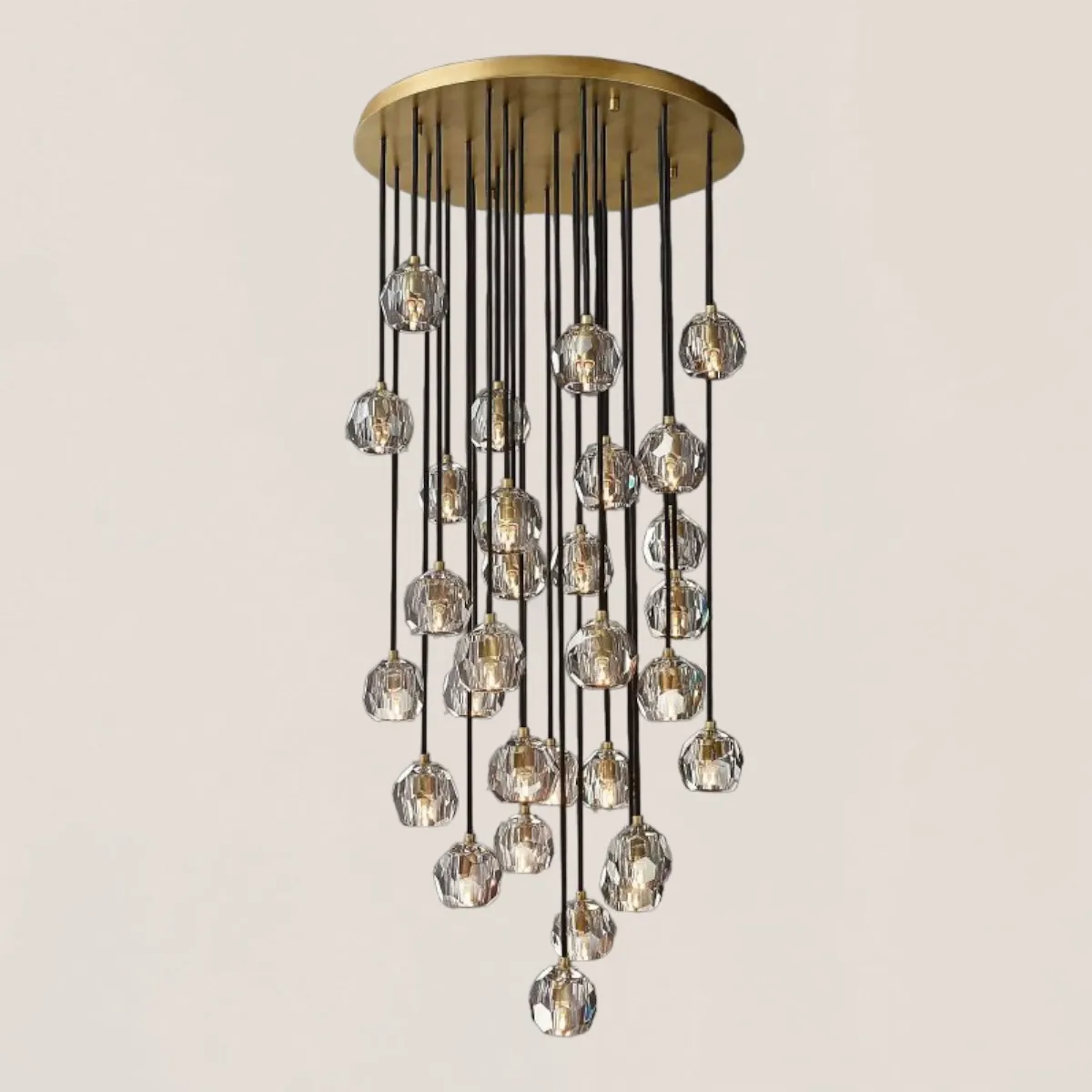 Boule De Crystal Clear Round Cluster Chandelier-VaseLamps