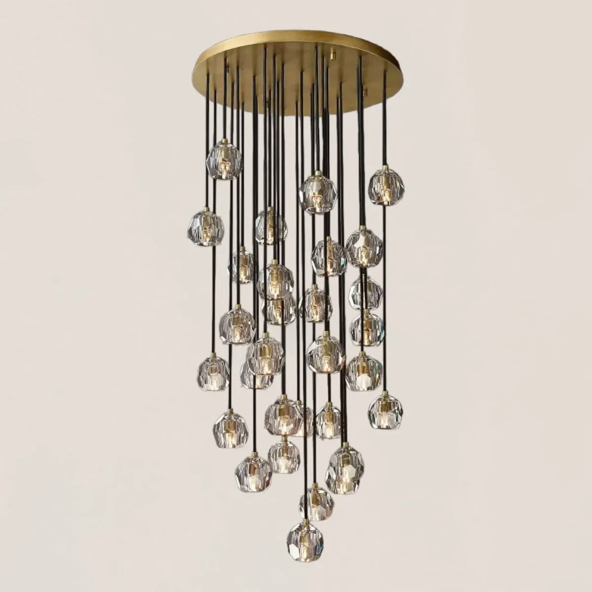 Boule De Crystal Clear Round Cluster Chandelier-VaseLamps