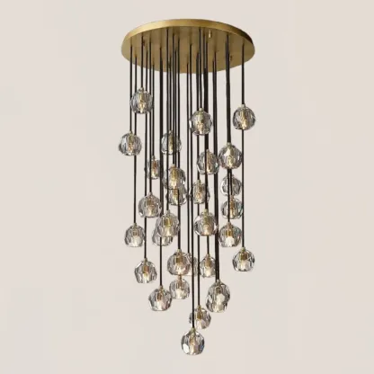 Boule De Crystal Clear Round Cluster Chandelier-VaseLamps
