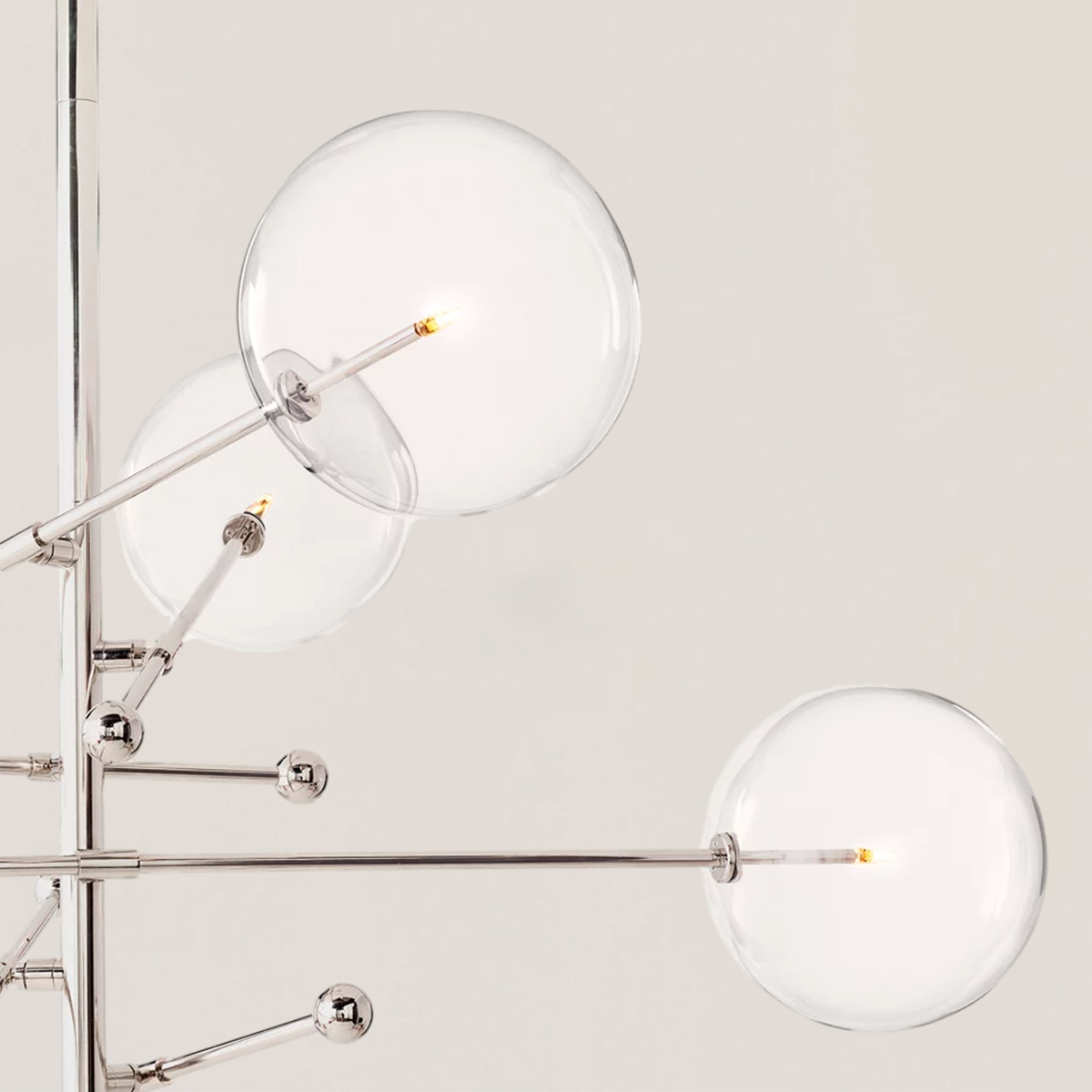 Glass Globe Mobile 6-stem Chandelier 55"-VaseLamps