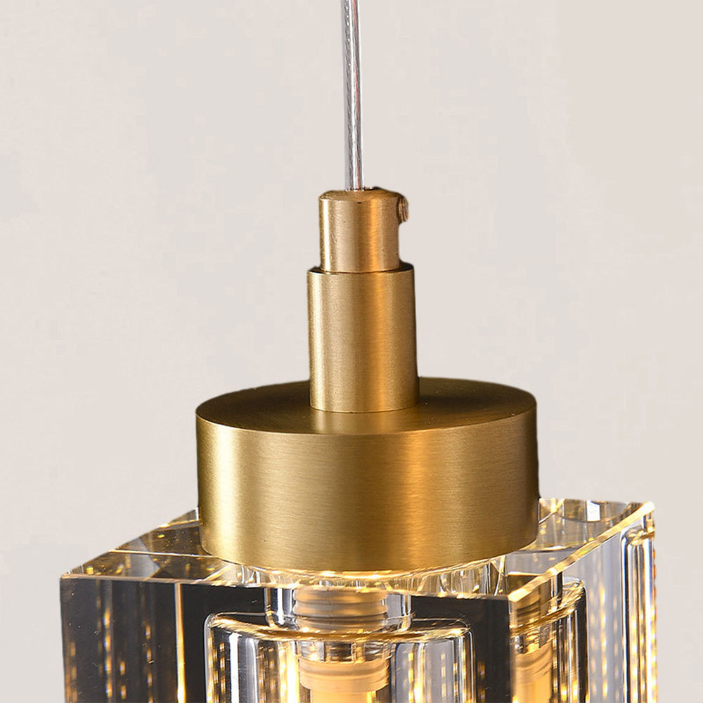 VASELAMPS - Modern Simplicity Cube Crystal Pendant Light-VaseLamps
