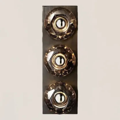 Boule De Crystal Smoke Linear Short Wall Sconce-VaseLamps
