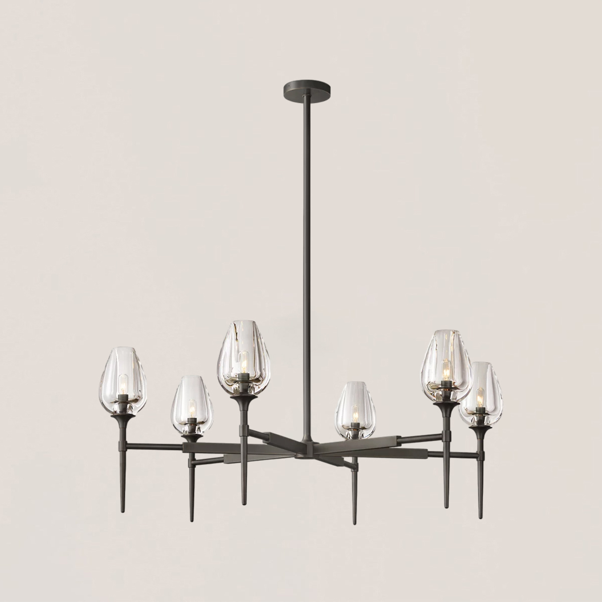 Tulip Crystal Round Chandelier-VaseLamps