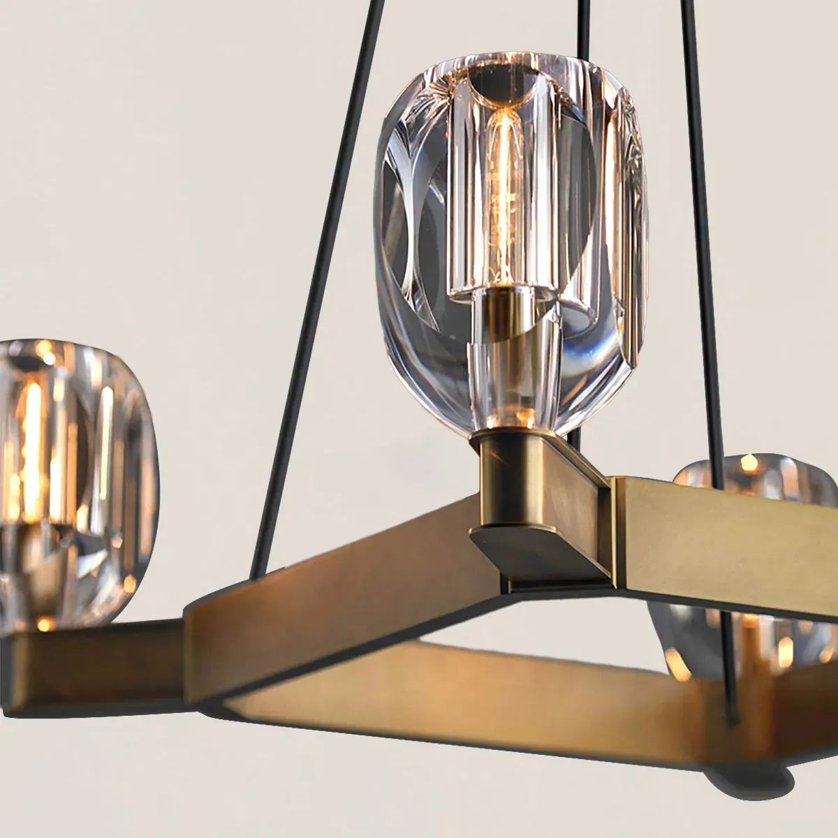 Chartier Contemporary 4-Lights Dining Square Pendant-VaseLamps