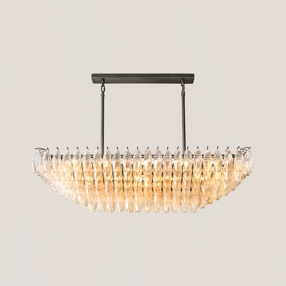 Chiara Clear Glass Square Chandelier-VaseLamps