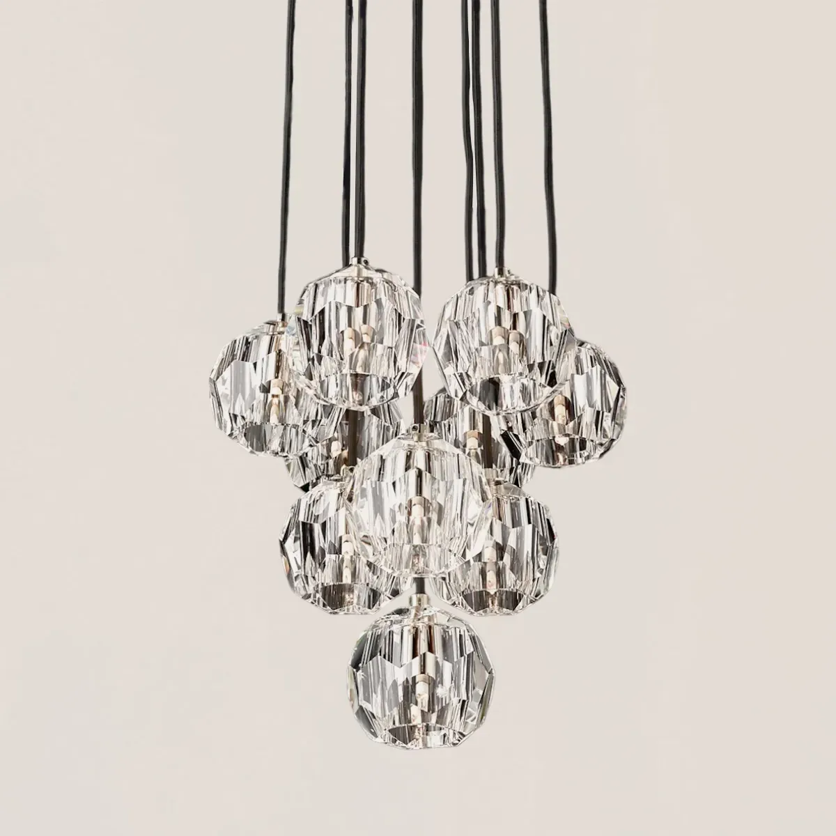 Boule De Crystal Clear Round Cluster Chandelier-VaseLamps
