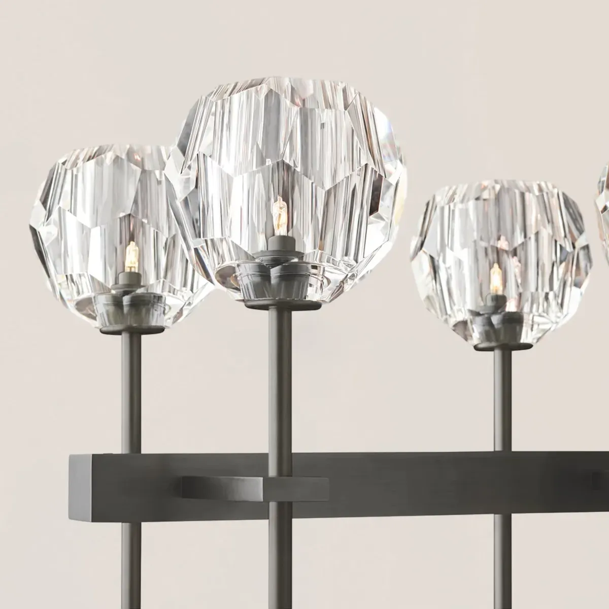 Boule De Crystal Clear Double Linear Chandelier 60"-VaseLamps
