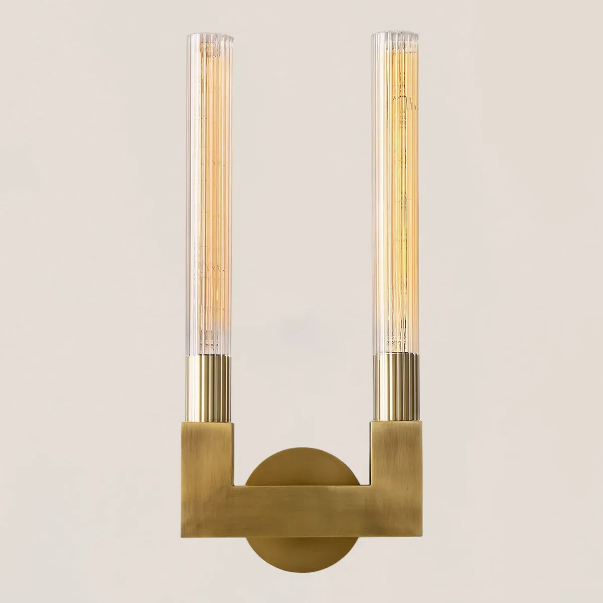 Cannele Glass Double Wall Sconce-VaseLamps