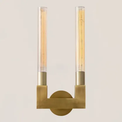 Cannele Glass Double Wall Sconce-VaseLamps