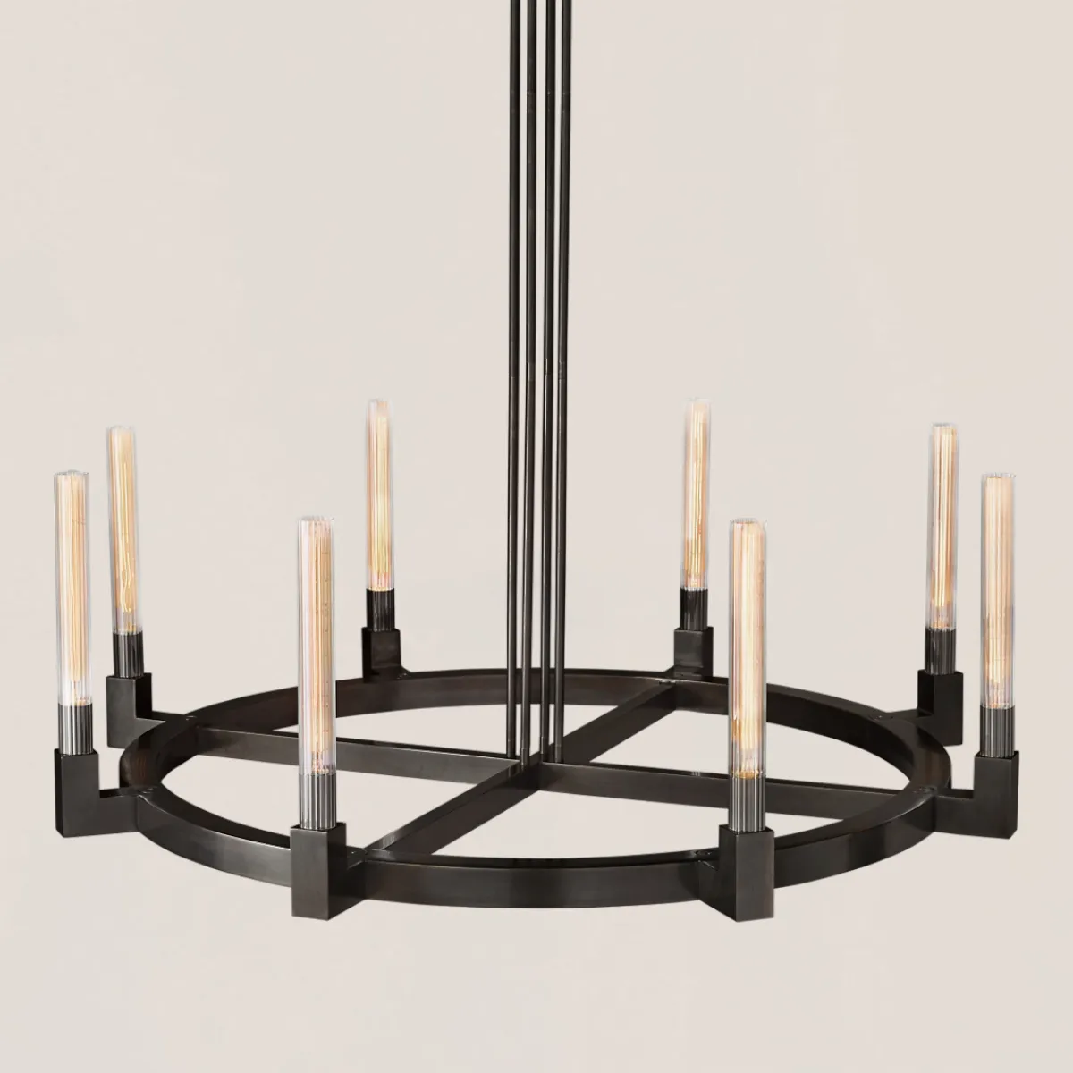 Cannele Glass Round Chandelier-VaseLamps