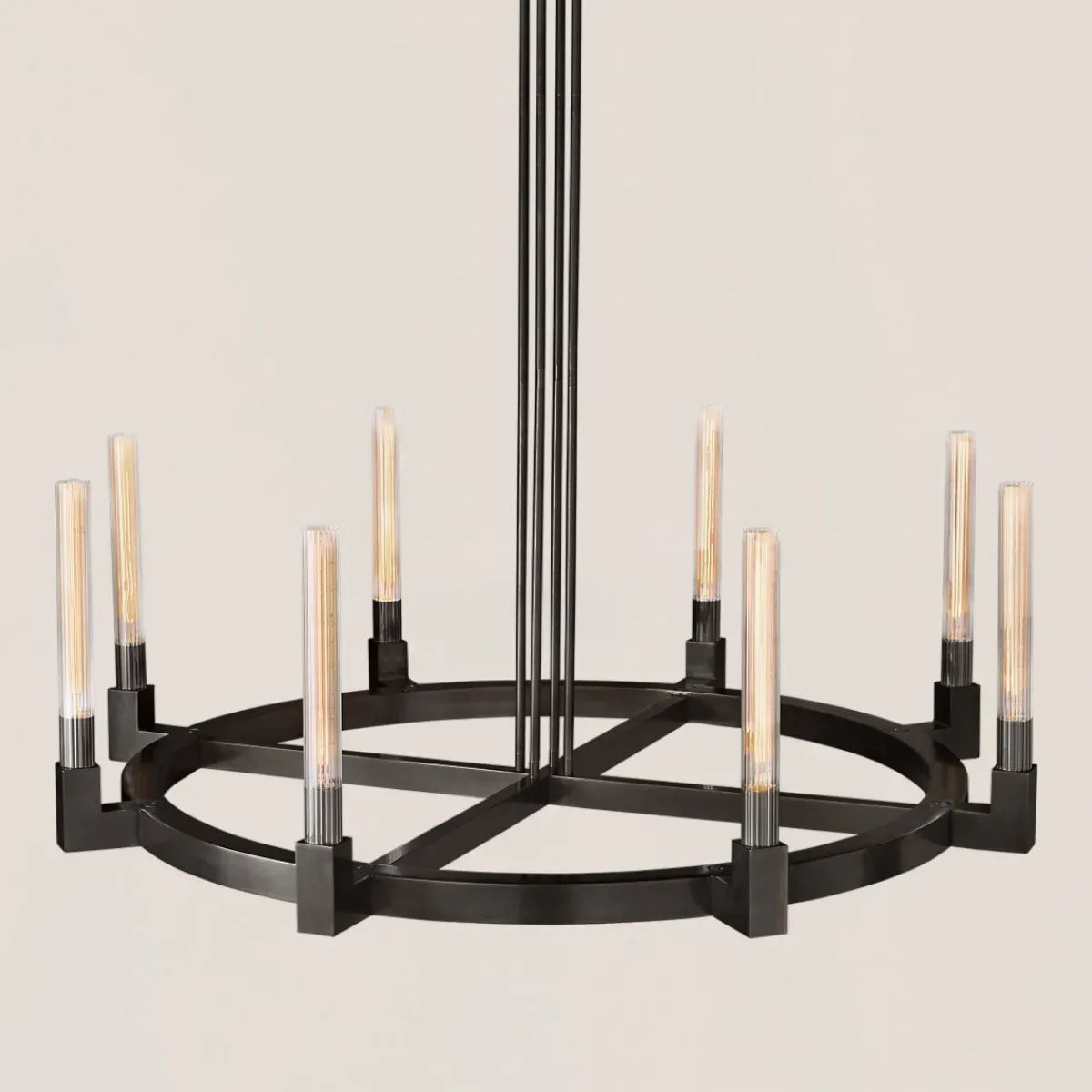 Cannele Glass Round Chandelier-VaseLamps