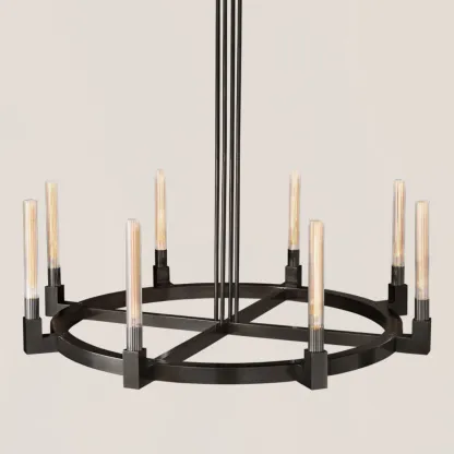 Cannele Glass Round Chandelier-VaseLamps