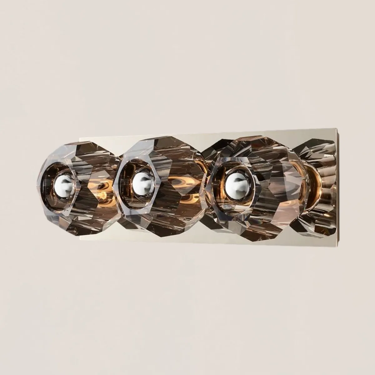 Boule De Crystal Smoke Linear Short Wall Sconce-VaseLamps