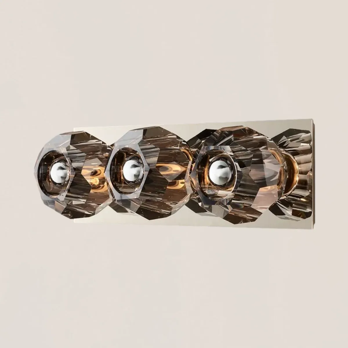Boule De Crystal Smoke Linear Short Wall Sconce-VaseLamps