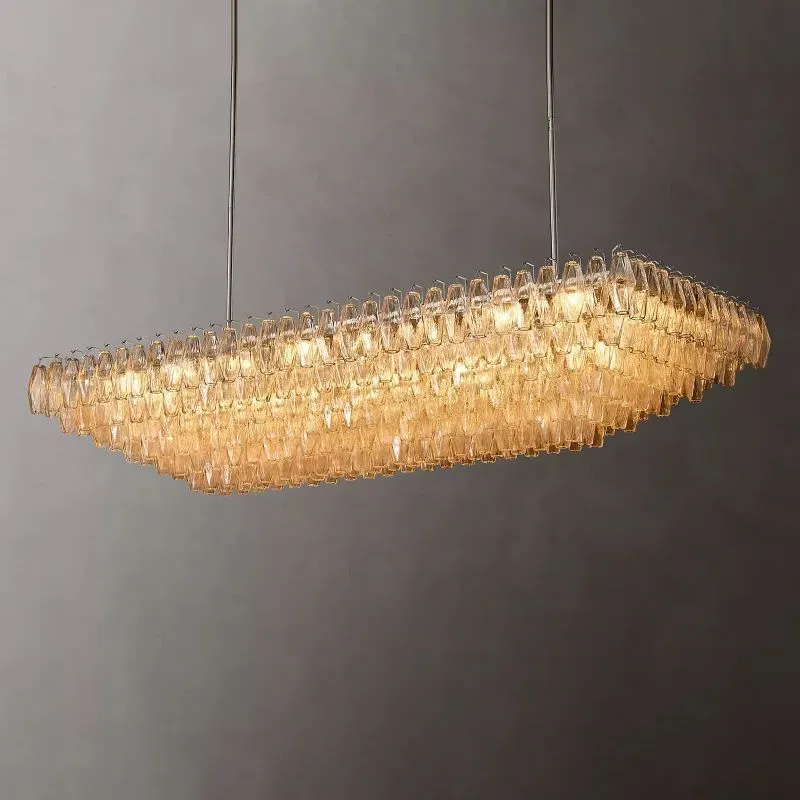 Chiara Clear Glass Square Chandelier-VaseLamps