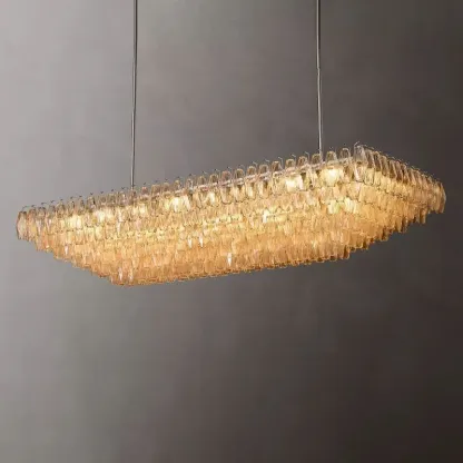 Chiara Clear Glass Square Chandelier-VaseLamps