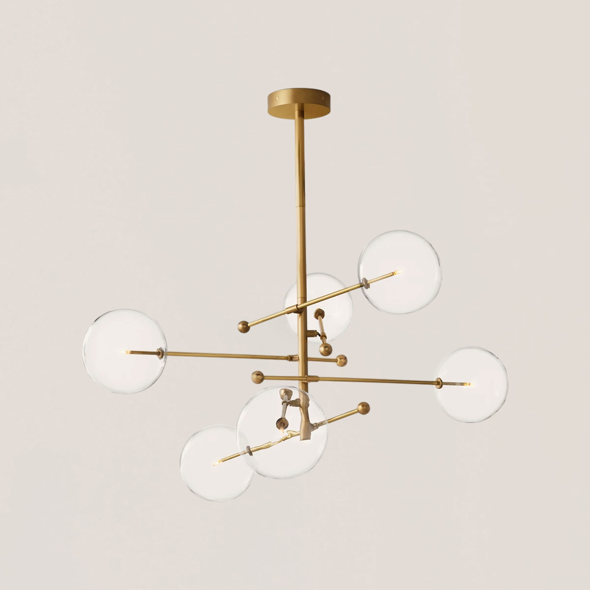 Glass Globe Mobile 6-stem Chandelier 55"-VaseLamps