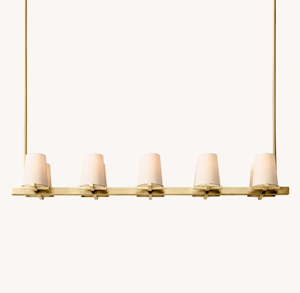 Pauillac Fabric Shade Linear Chandelier 49"-VaseLamps