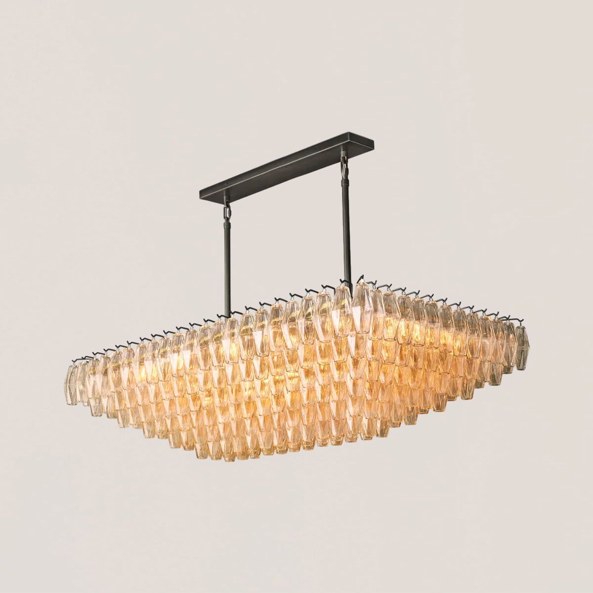 Chiara Clear Glass Square Chandelier-VaseLamps