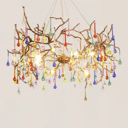 VASELAMPS - Colorful Crystal Glass Dining Branch Chandelier-VaseLamps