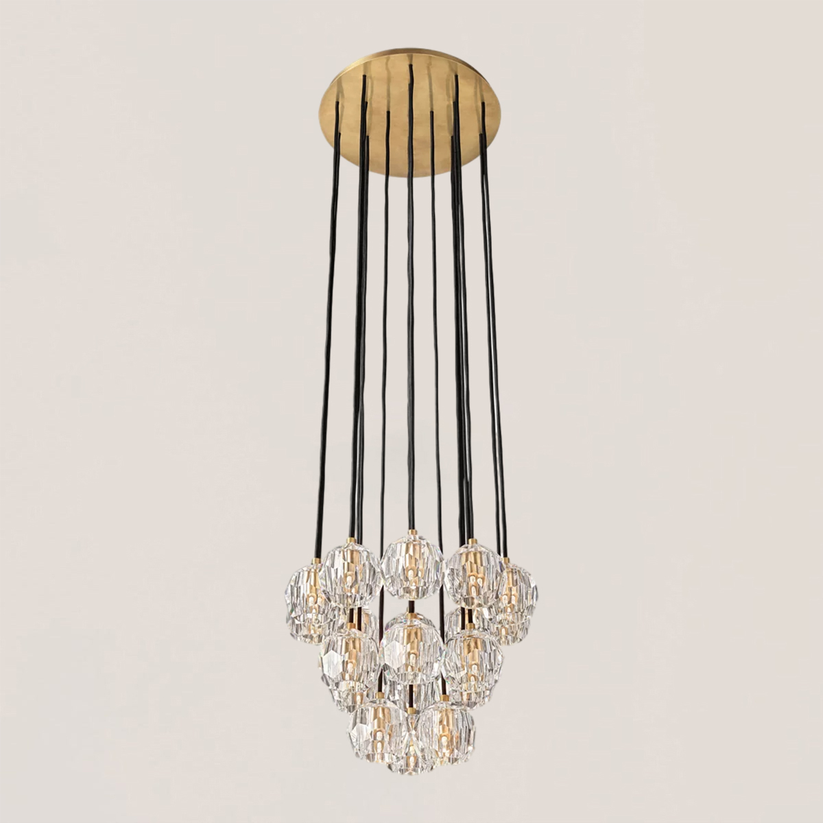 Boule De Crystal Round Cluster Chandelier-VaseLamps