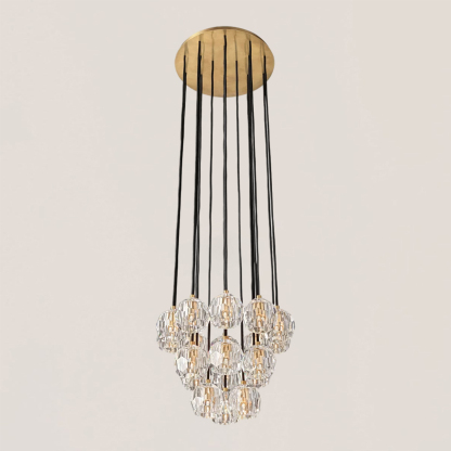 Boule De Crystal Round Cluster Chandelier-VaseLamps