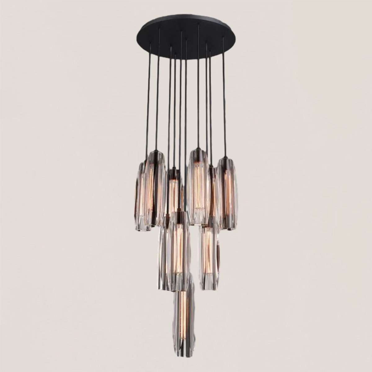 Chartier Crystal 10-Light Round Chandelier-VaseLamps