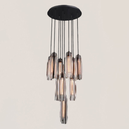 Chartier Crystal 10-Light Round Chandelier-VaseLamps