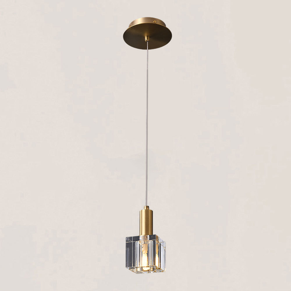 VASELAMPS - Modern Simplicity Cube Crystal Pendant Light-VaseLamps