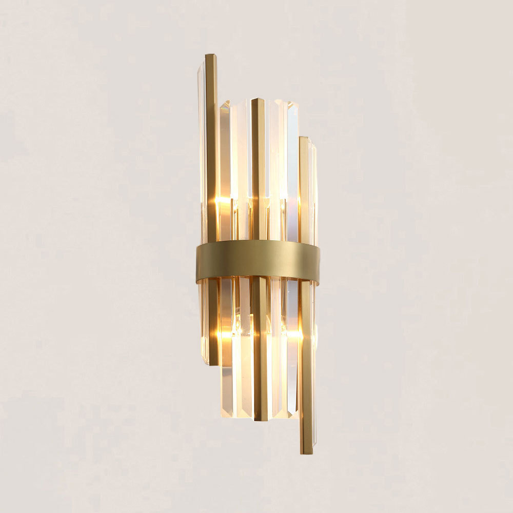 VASELAMPS - Elegant Modern Crystal Gold Plated Wall Sconce-VaseLamps