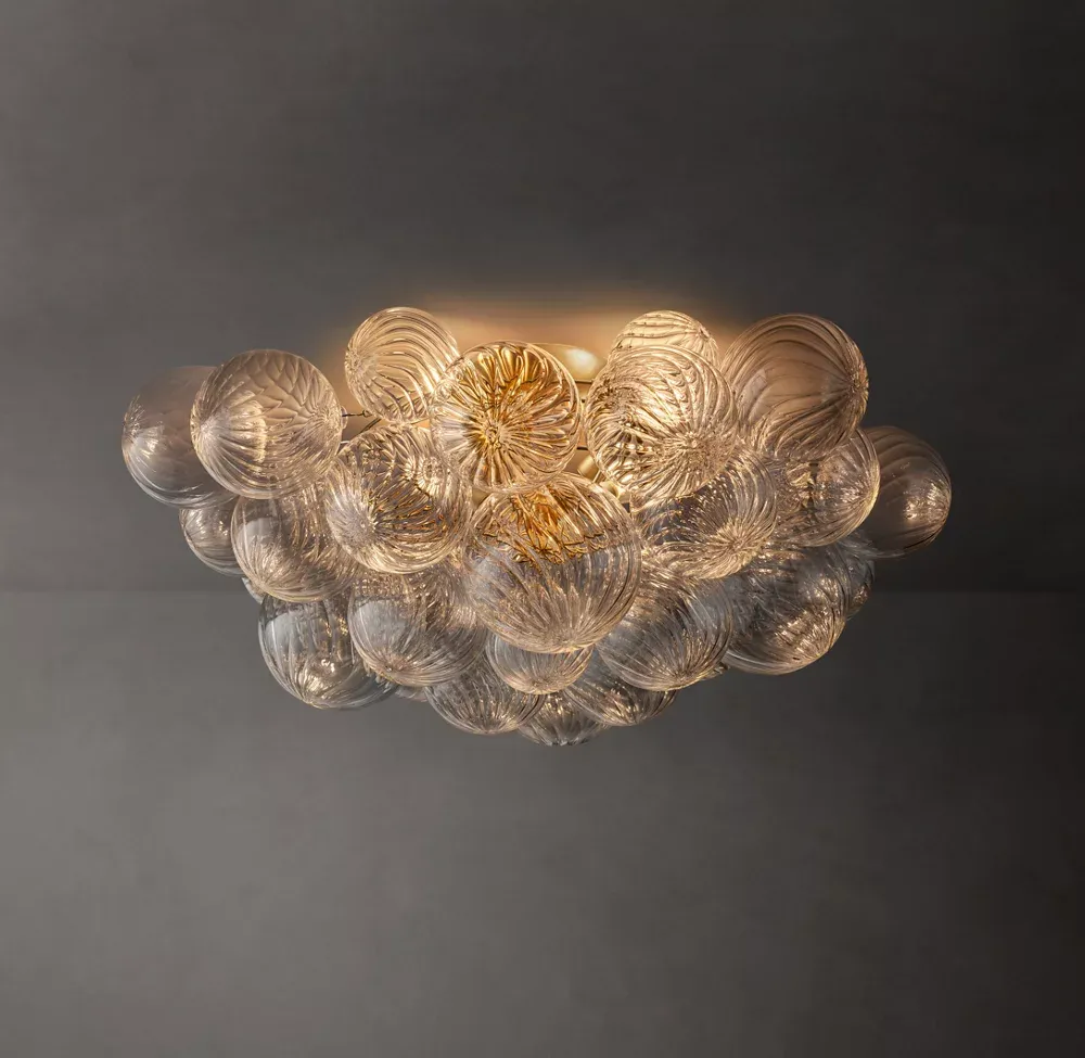 Swirled-Glass Orbs Flushmount-VaseLamps