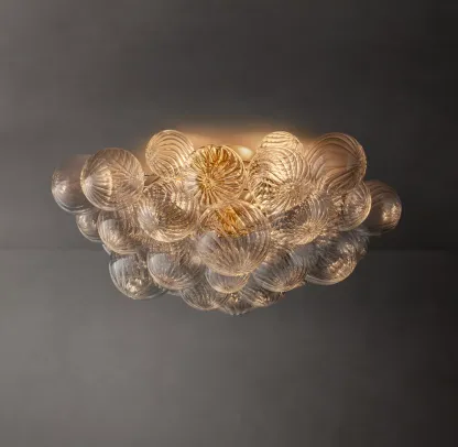 Swirled-Glass Orbs Flushmount-VaseLamps